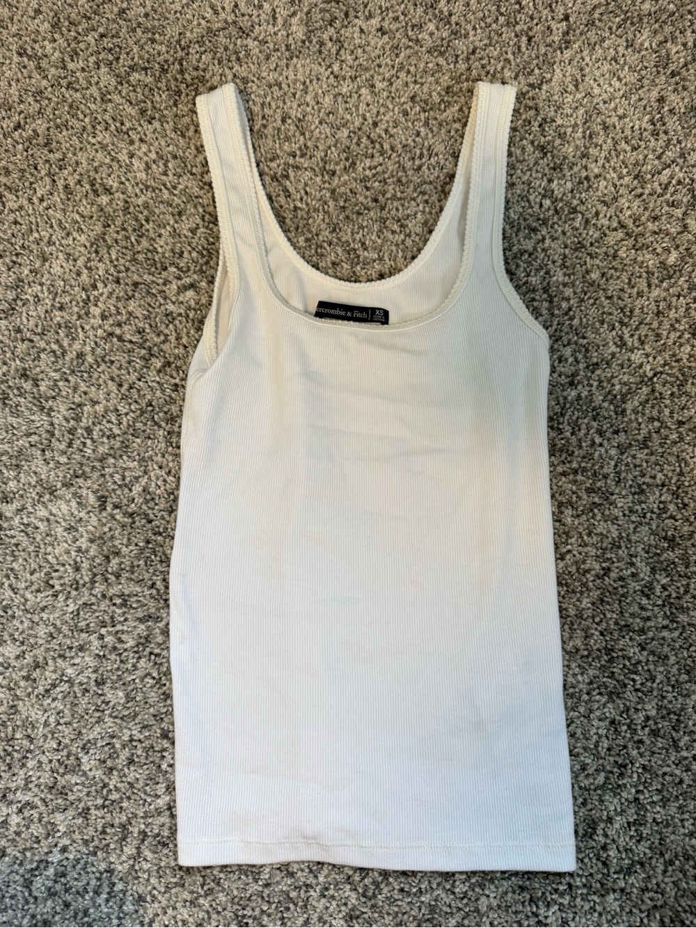 Abercrombie & Fitch Essential Ribbed Tank White Tank Top